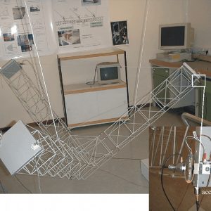 Active control of vibrations of a space truss using amplified piezoelectric actuators